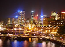 Rocks area of Sydney by night